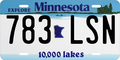 MN license plate 783LSN