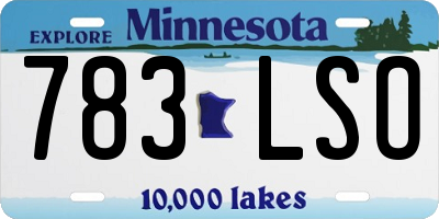 MN license plate 783LSO