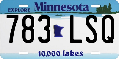 MN license plate 783LSQ