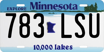 MN license plate 783LSU