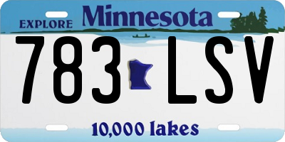 MN license plate 783LSV