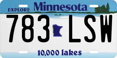 MN license plate 783LSW