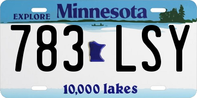 MN license plate 783LSY