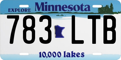 MN license plate 783LTB