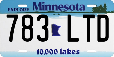 MN license plate 783LTD