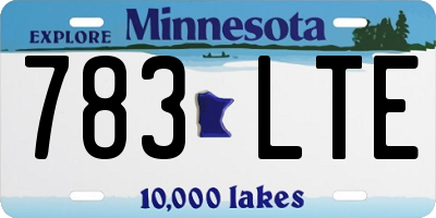 MN license plate 783LTE