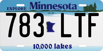 MN license plate 783LTF