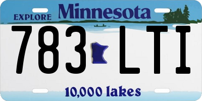MN license plate 783LTI