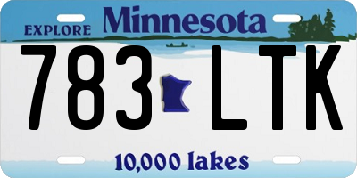 MN license plate 783LTK