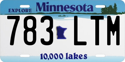 MN license plate 783LTM