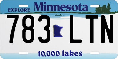 MN license plate 783LTN
