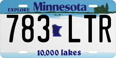MN license plate 783LTR