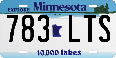 MN license plate 783LTS
