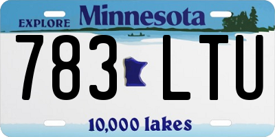 MN license plate 783LTU