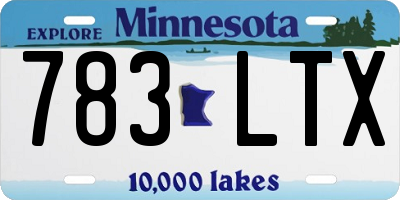 MN license plate 783LTX