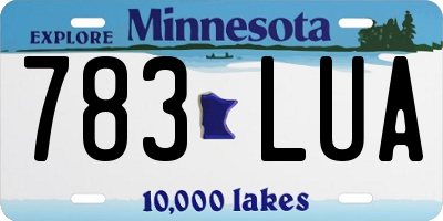 MN license plate 783LUA