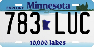 MN license plate 783LUC