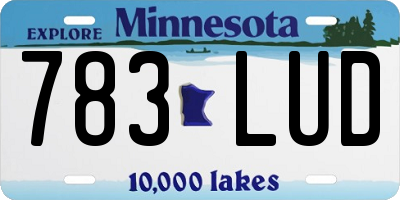 MN license plate 783LUD