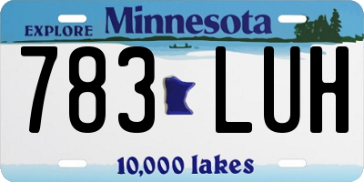 MN license plate 783LUH