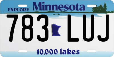 MN license plate 783LUJ