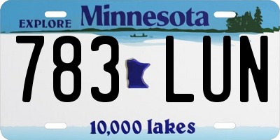 MN license plate 783LUN