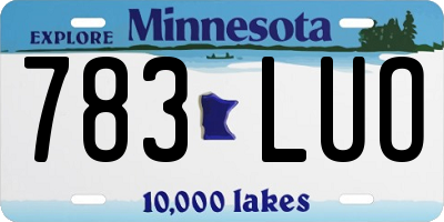 MN license plate 783LUO