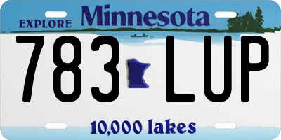 MN license plate 783LUP