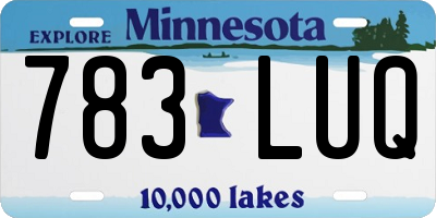MN license plate 783LUQ