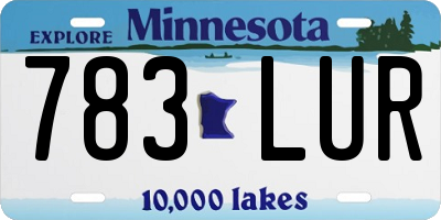 MN license plate 783LUR