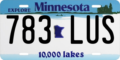 MN license plate 783LUS
