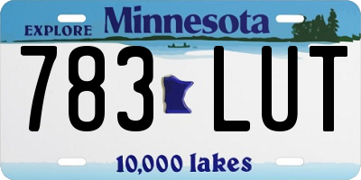 MN license plate 783LUT