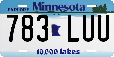 MN license plate 783LUU