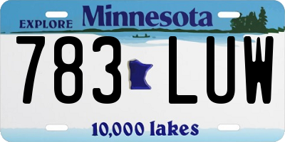MN license plate 783LUW