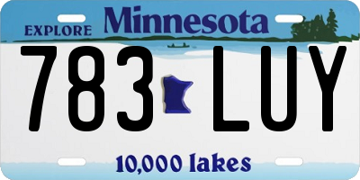 MN license plate 783LUY