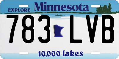 MN license plate 783LVB