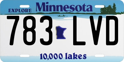 MN license plate 783LVD