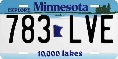 MN license plate 783LVE