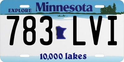 MN license plate 783LVI