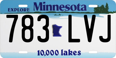 MN license plate 783LVJ