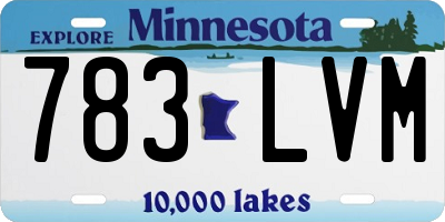 MN license plate 783LVM