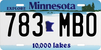 MN license plate 783MBO