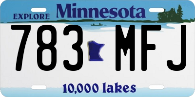 MN license plate 783MFJ