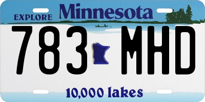 MN license plate 783MHD