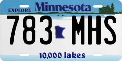 MN license plate 783MHS