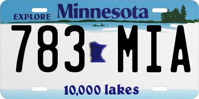 MN license plate 783MIA