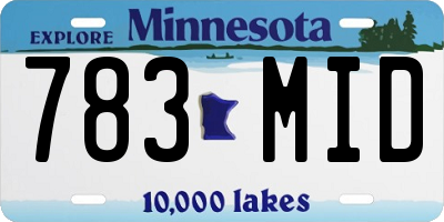 MN license plate 783MID