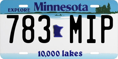 MN license plate 783MIP