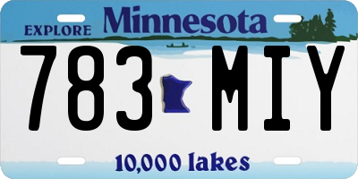 MN license plate 783MIY