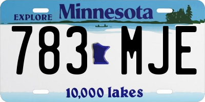MN license plate 783MJE