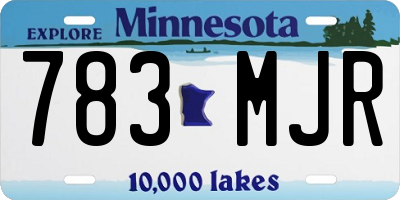 MN license plate 783MJR